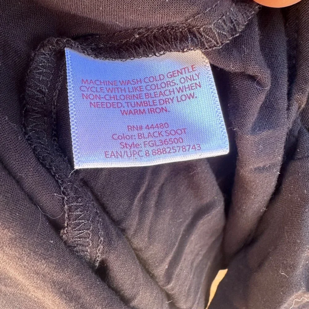 Faded Glory Long Black Sleeve Button Up Knee Length T-Shirt Dress SIze M - Picture 4 of 8